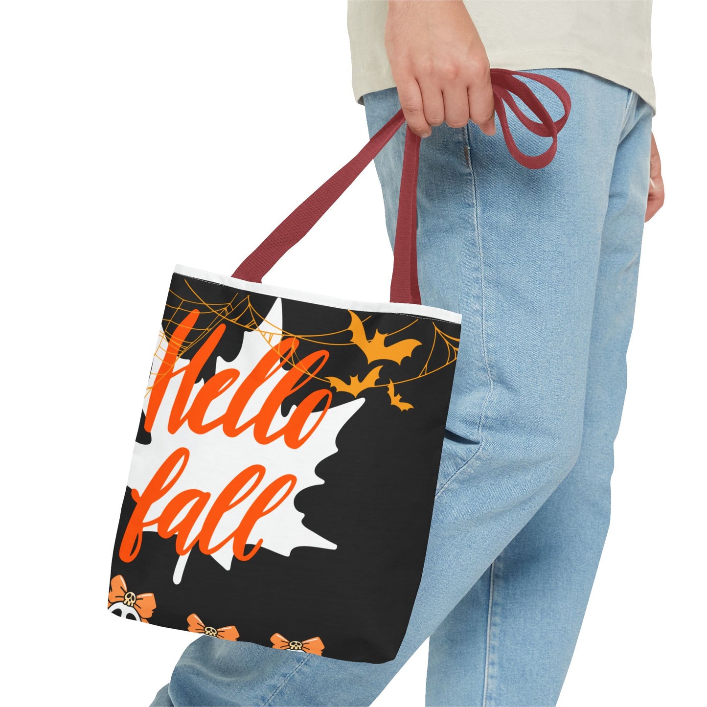 Autumn-Themed Tote Bag, Hello Fall, Perfect for Halloween, Thanksgiving, Everyday Use, Eco-Friendly Carryall