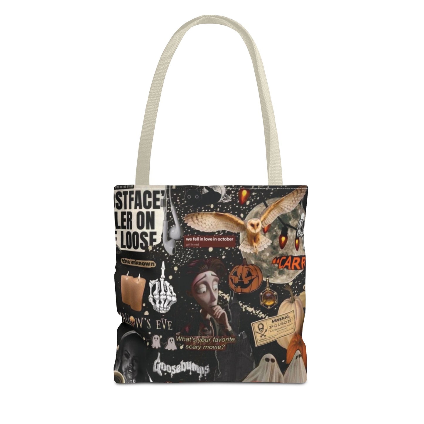 Halloween Tote Bag, Spooky Vibes, Trick or Treat, Autumn Accessory, Perfect for Halloween Decor, Fall Festivals, Gift for Witch Lovers