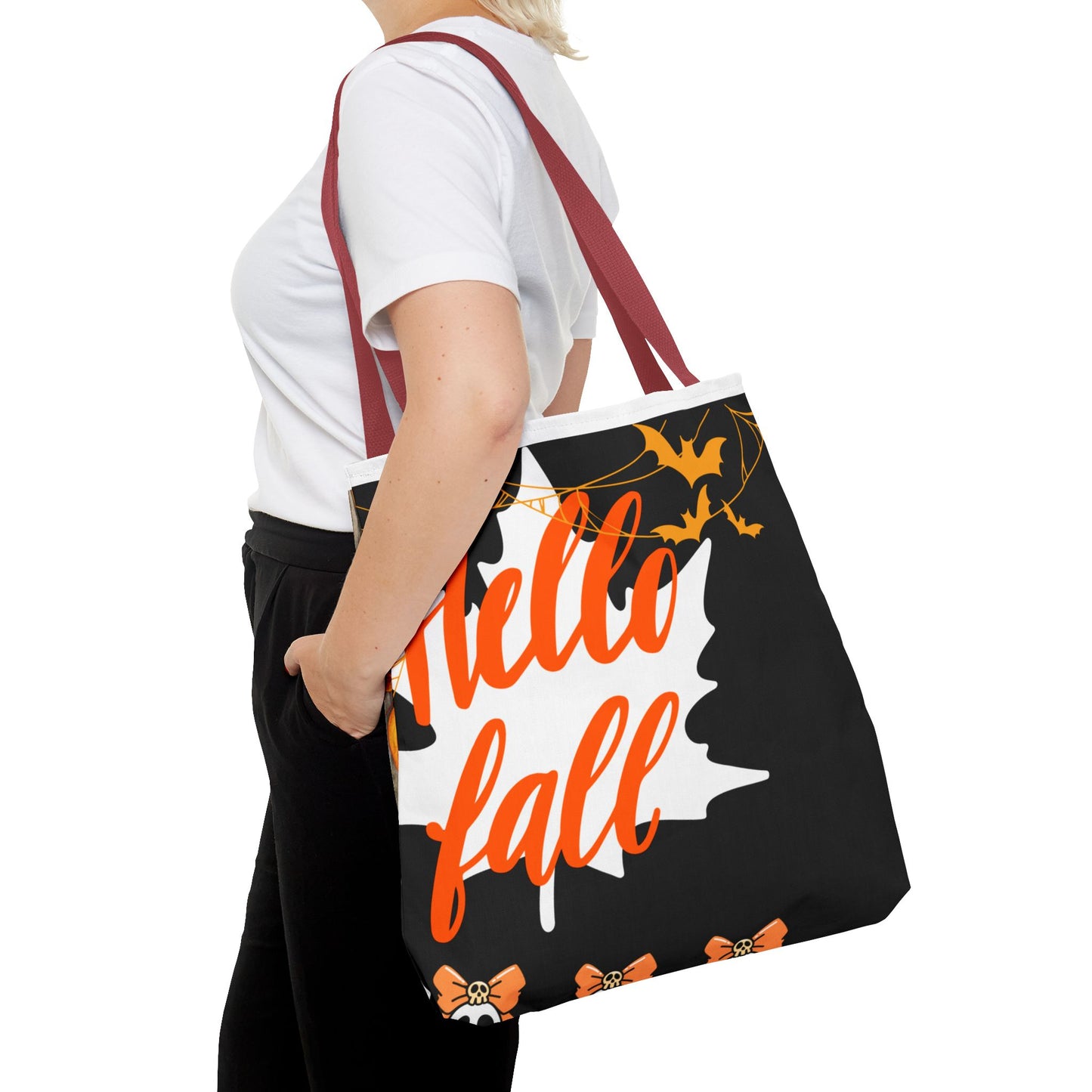 Autumn-Themed Tote Bag, Hello Fall, Perfect for Halloween, Thanksgiving, Everyday Use, Eco-Friendly Carryall