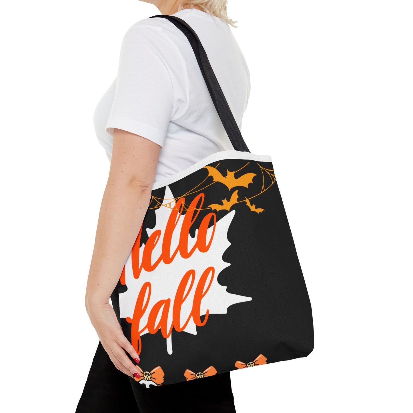 Autumn-Themed Tote Bag, Hello Fall, Perfect for Halloween, Thanksgiving, Everyday Use, Eco-Friendly Carryall