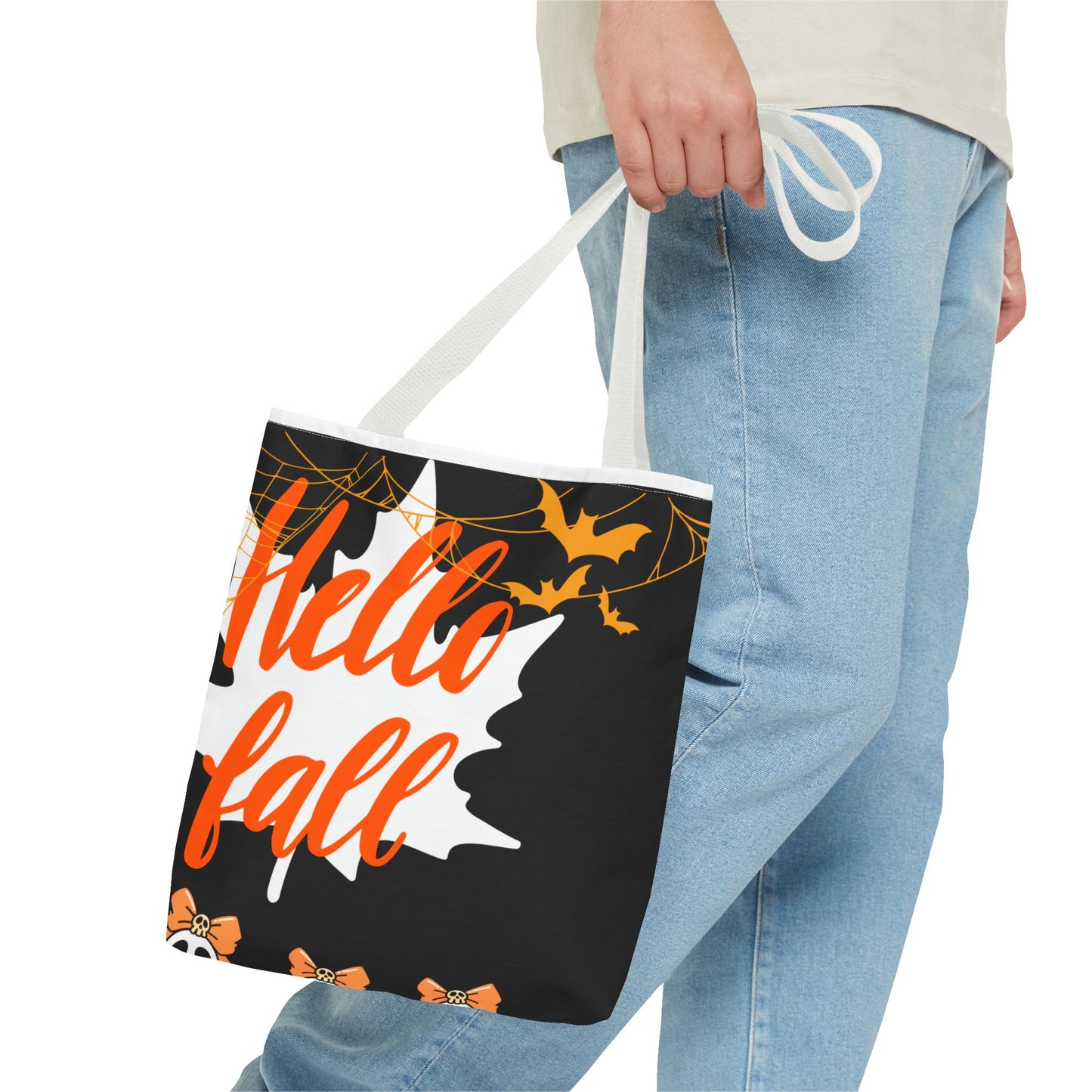 Autumn-Themed Tote Bag, Hello Fall, Perfect for Halloween, Thanksgiving, Everyday Use, Eco-Friendly Carryall