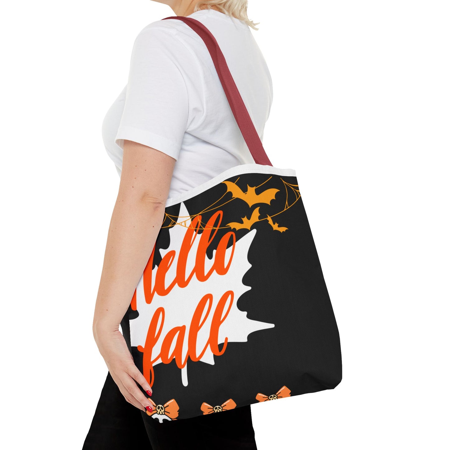 Autumn-Themed Tote Bag, Hello Fall, Perfect for Halloween, Thanksgiving, Everyday Use, Eco-Friendly Carryall