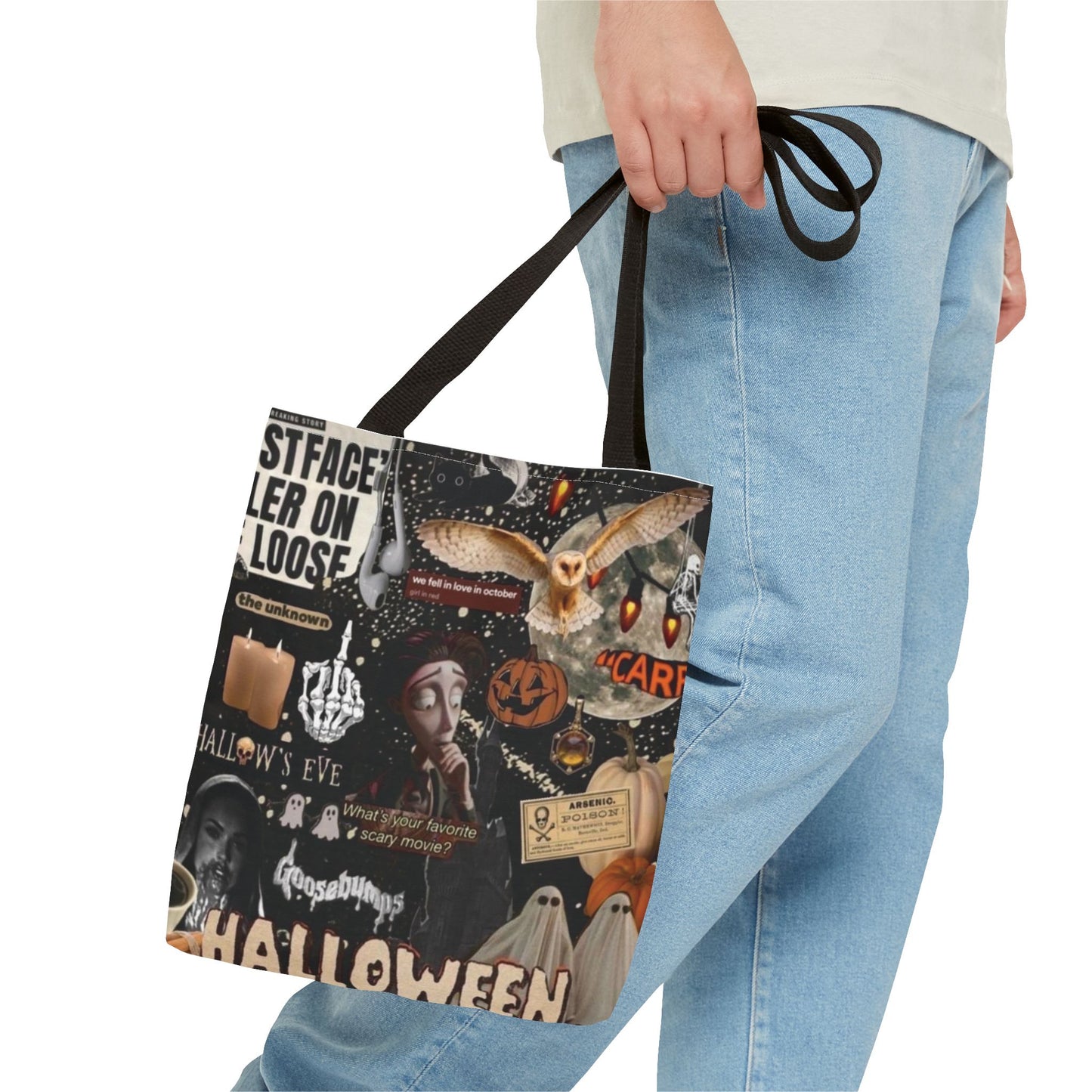 Halloween Tote Bag, Spooky Vibes, Trick or Treat, Autumn Accessory, Perfect for Halloween Decor, Fall Festivals, Gift for Witch Lovers