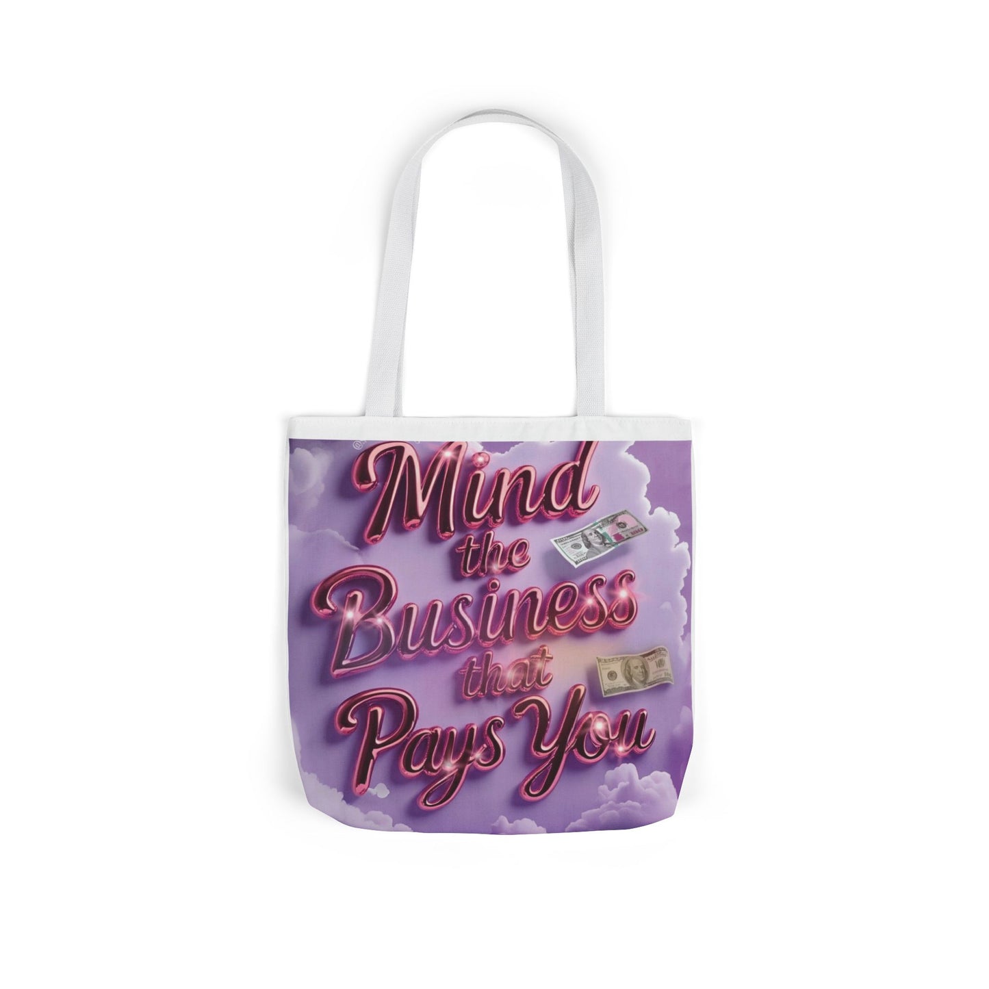 Stylish Canvas Tote Bag with 5-Color Straps - Mind the Business That Pays You, Eco-Friendly Shopping, Gift for Her, Trendy Bag, [...]