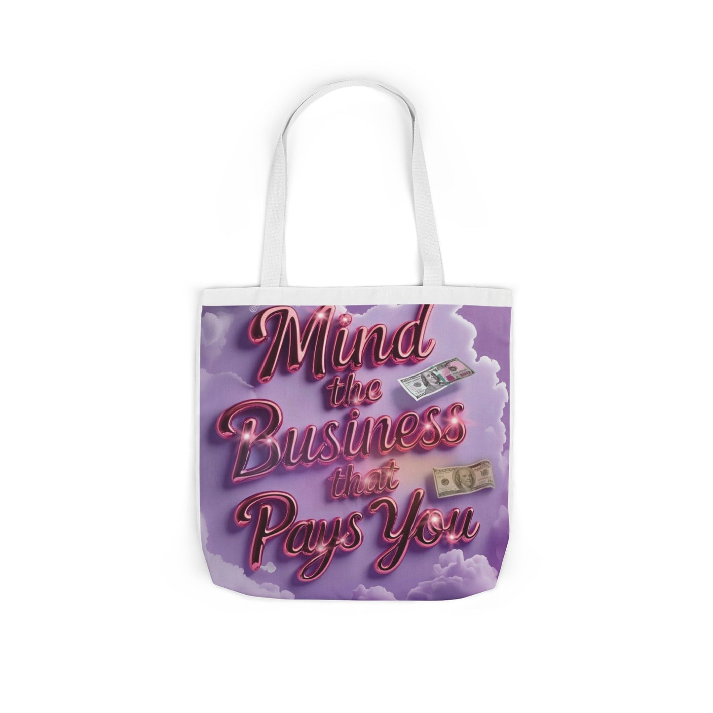 Stylish Canvas Tote Bag with 5-Color Straps - Mind the Business That Pays You, Eco-Friendly Shopping, Gift for Her, Trendy Bag, [...]