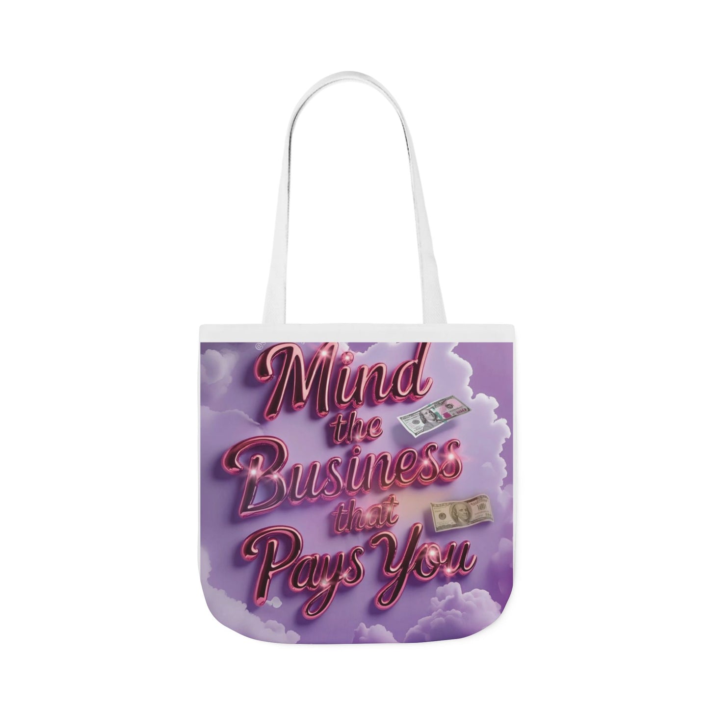 Stylish Canvas Tote Bag with 5-Color Straps - Mind the Business That Pays You, Eco-Friendly Shopping, Gift for Her, Trendy Bag, [...]