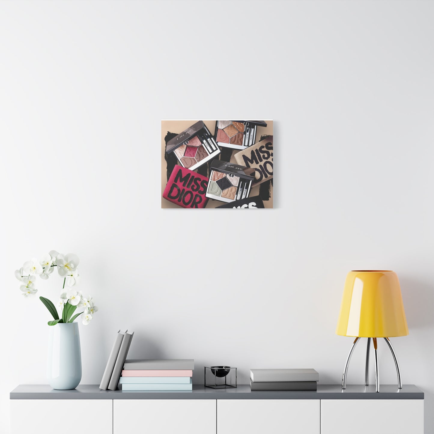 Stylish Makeup Wall Art Print, Beauty Room Decor, Makeup Lover Gift, Aesthetic Canvas, Modern Home Decor, Fashion Artwork
