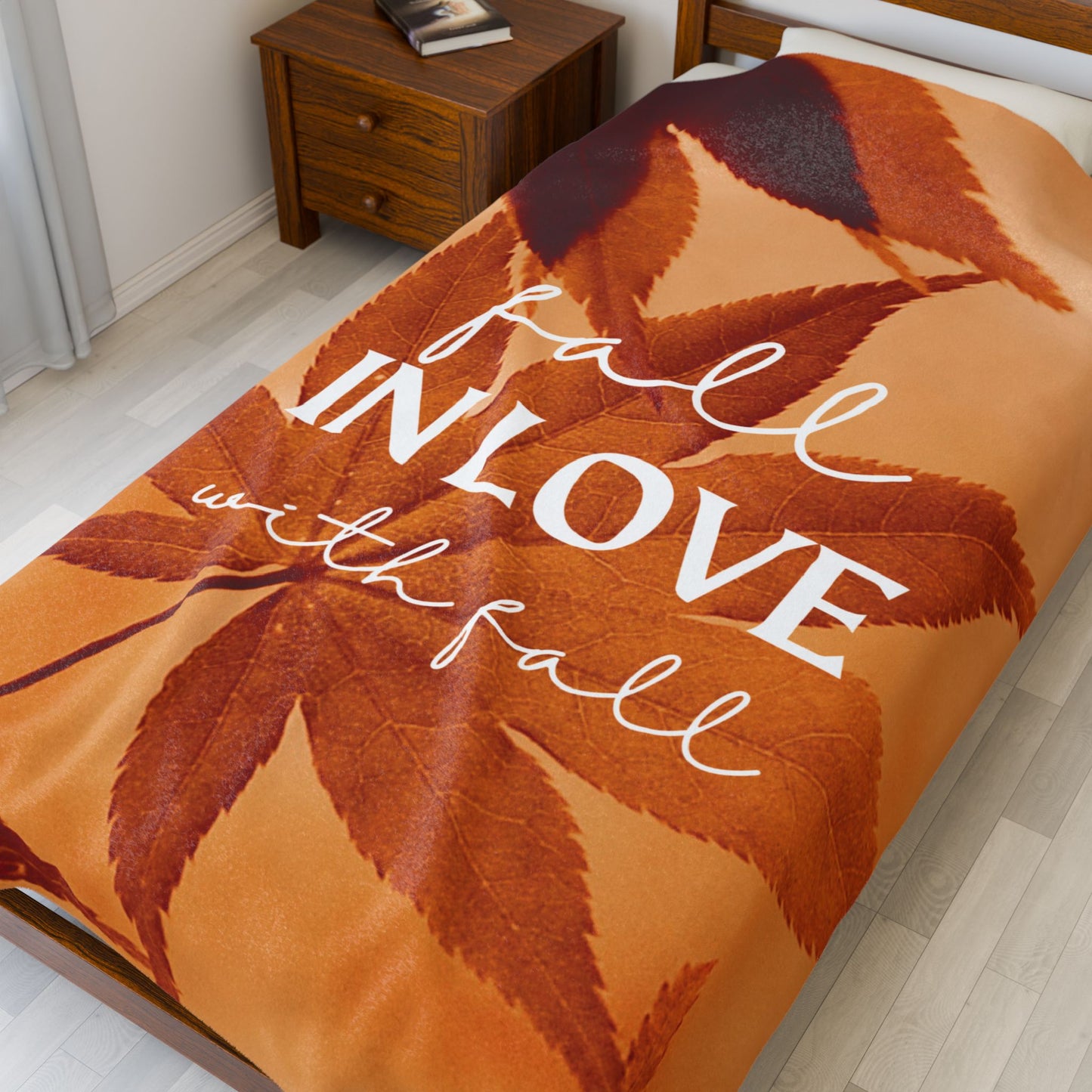 Cozy Fall Velveteen Plush Blanket, Fall Decor, Autumn Vibes, Perfect Gift, Snuggly Throw, Home Essentials