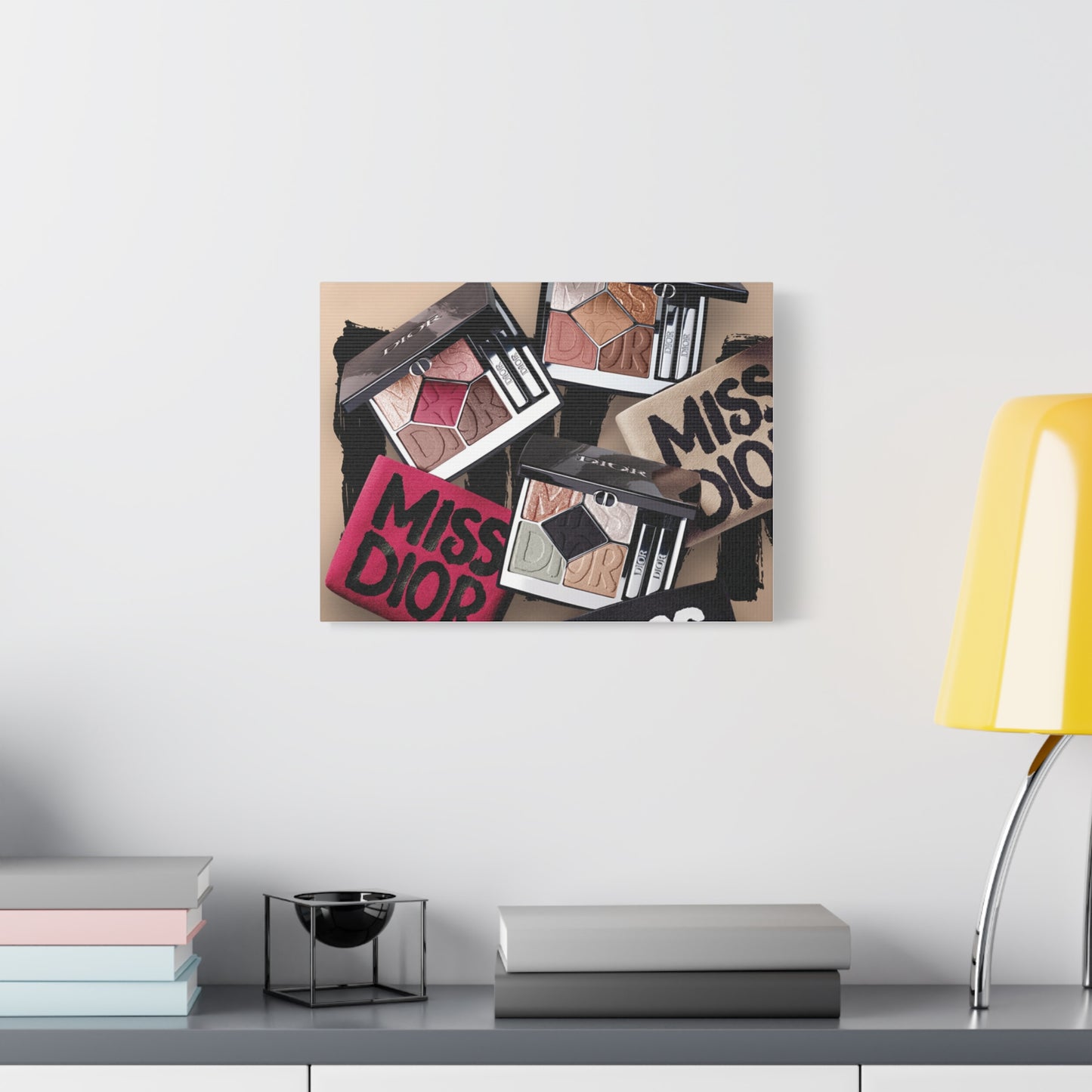 Stylish Makeup Wall Art Print, Beauty Room Decor, Makeup Lover Gift, Aesthetic Canvas, Modern Home Decor, Fashion Artwork