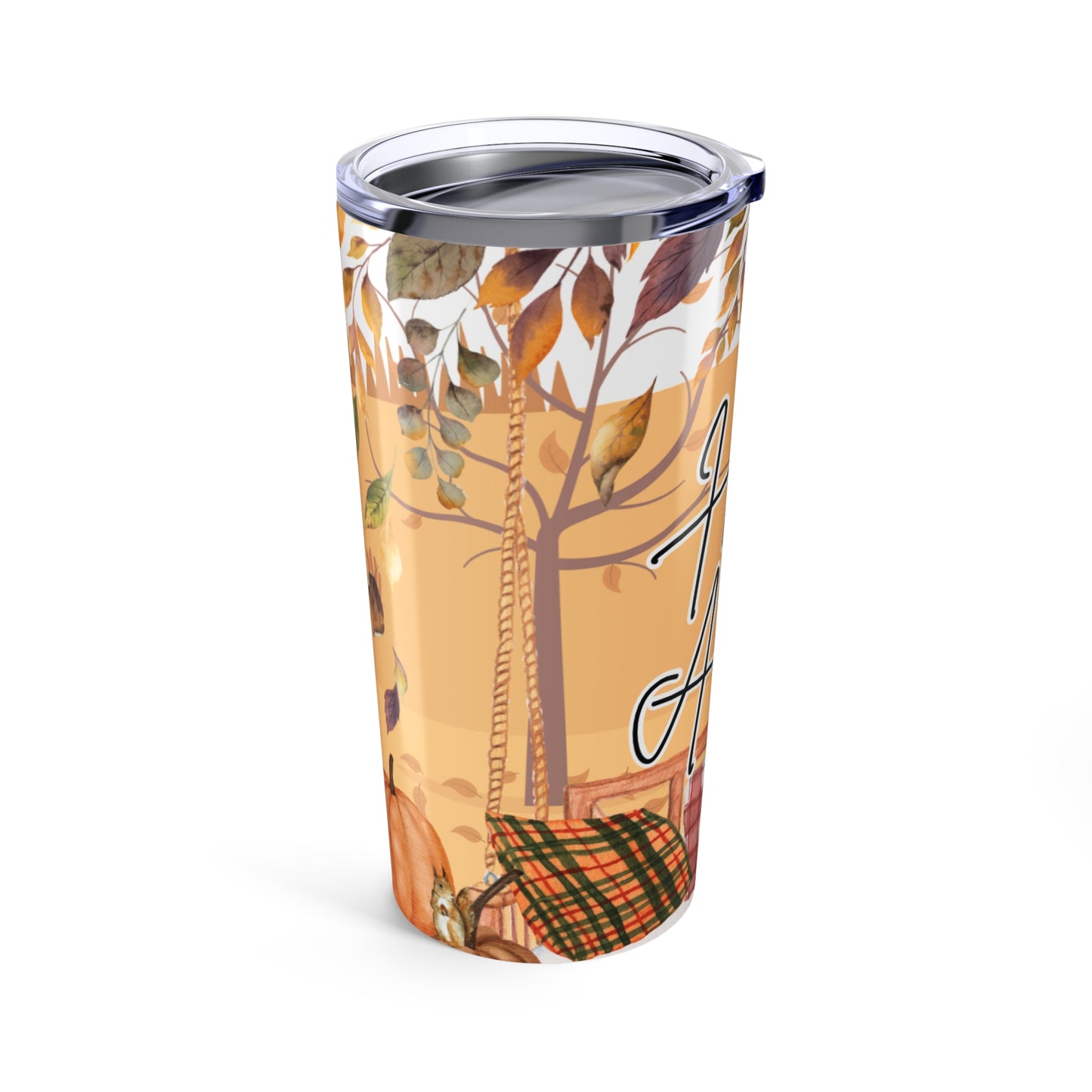 Autumn Tumbler, Hello Autumn Travel Mug, Fall Beverage Cup, Pumpkin Spice Insulated Tumbler, Seasonal Coffee Container