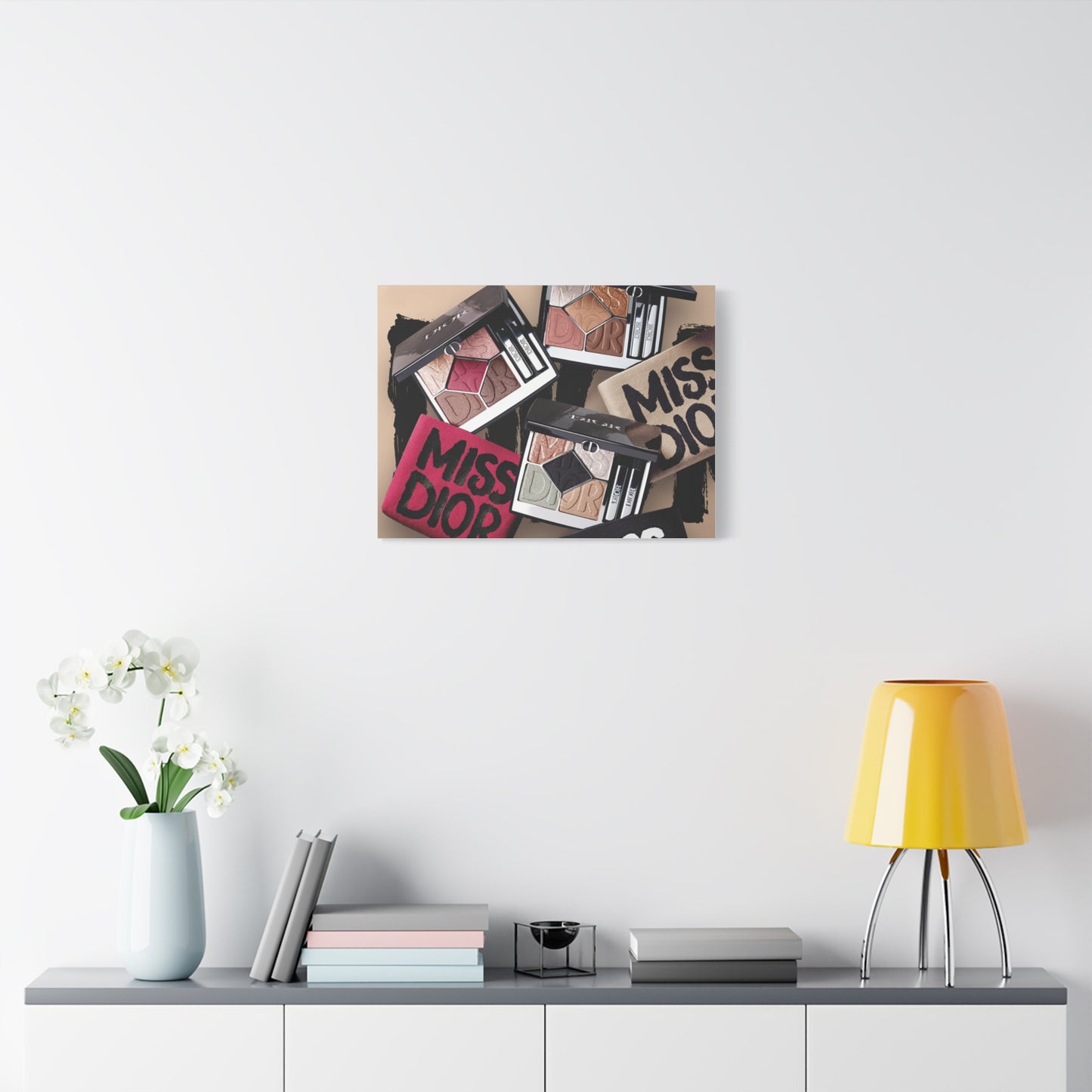 Stylish Makeup Wall Art Print, Beauty Room Decor, Makeup Lover Gift, Aesthetic Canvas, Modern Home Decor, Fashion Artwork