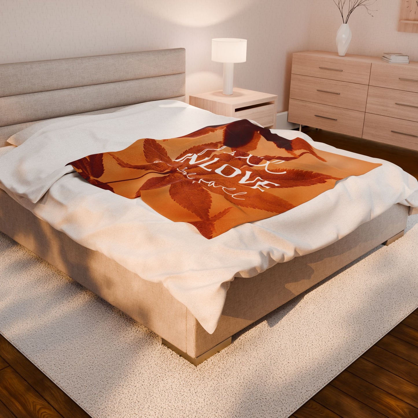Cozy Fall Velveteen Plush Blanket, Fall Decor, Autumn Vibes, Perfect Gift, Snuggly Throw, Home Essentials