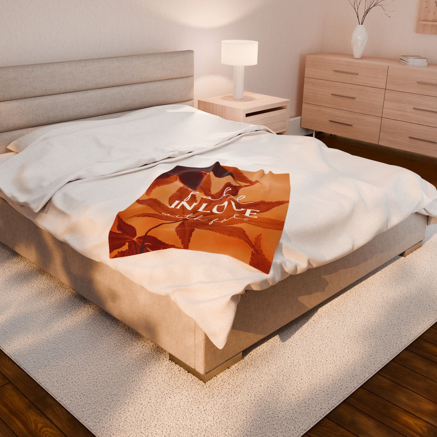 Cozy Fall Velveteen Plush Blanket, Fall Decor, Autumn Vibes, Perfect Gift, Snuggly Throw, Home Essentials