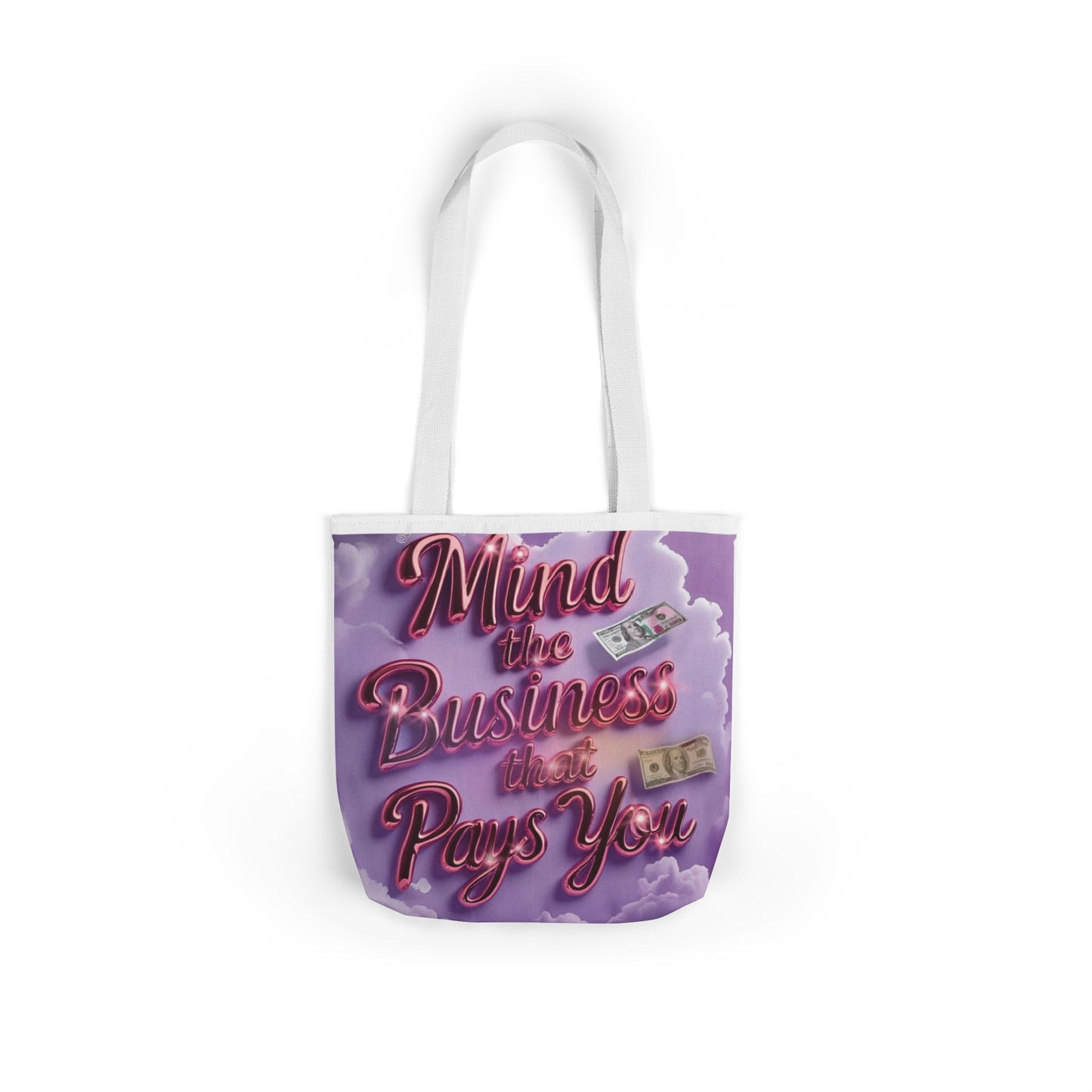 Stylish Canvas Tote Bag with 5-Color Straps - Mind the Business That Pays You, Eco-Friendly Shopping, Gift for Her, Trendy Bag, [...]