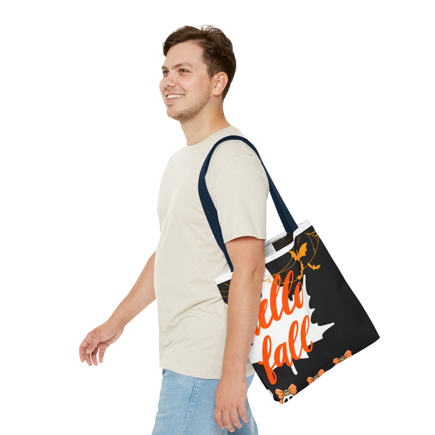 Autumn-Themed Tote Bag, Hello Fall, Perfect for Halloween, Thanksgiving, Everyday Use, Eco-Friendly Carryall