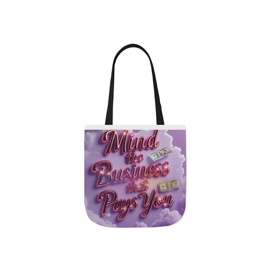 Stylish Canvas Tote Bag with 5-Color Straps - Mind the Business That Pays You, Eco-Friendly Shopping, Gift for Her, Trendy Bag, [...]