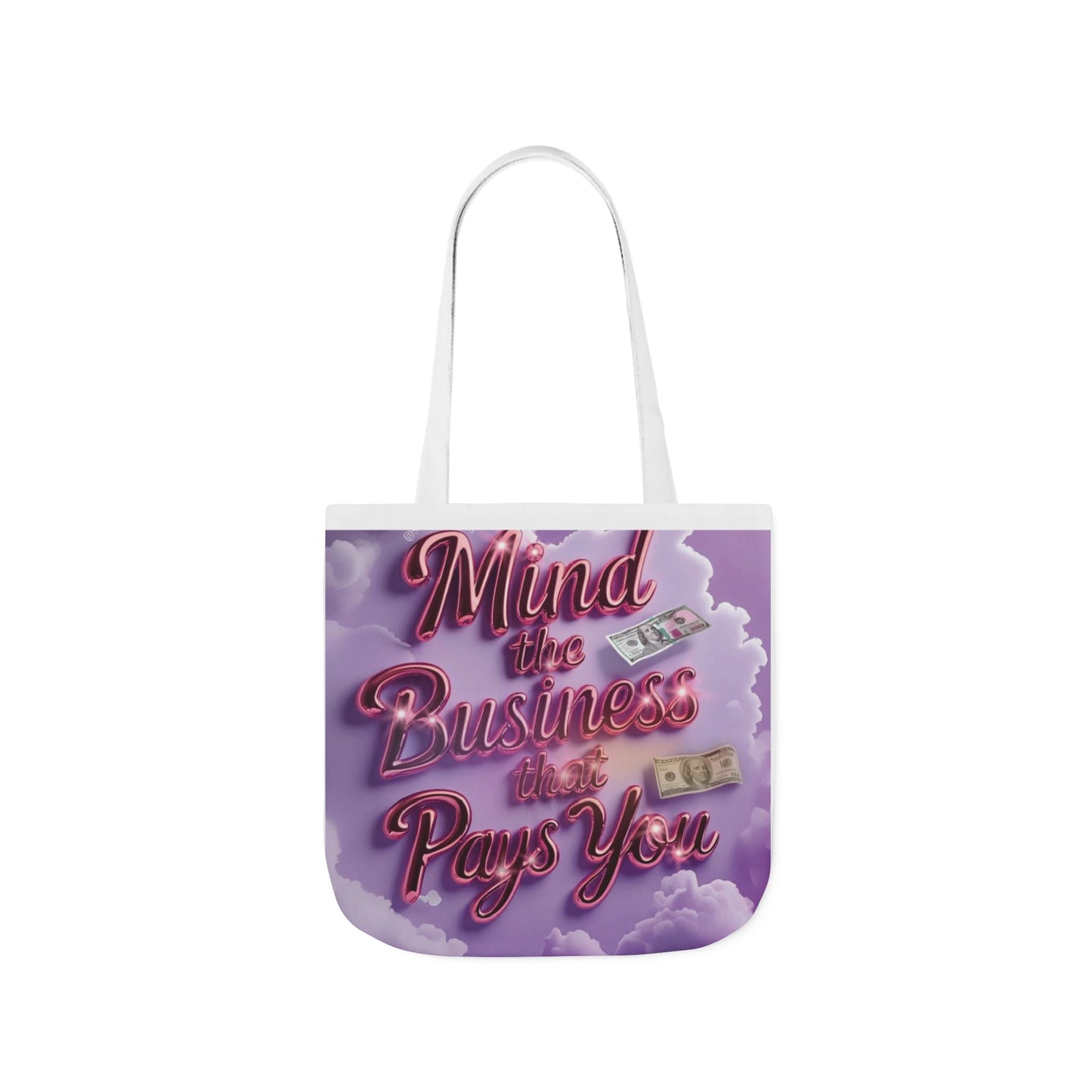 Stylish Canvas Tote Bag with 5-Color Straps - Mind the Business That Pays You, Eco-Friendly Shopping, Gift for Her, Trendy Bag, [...]