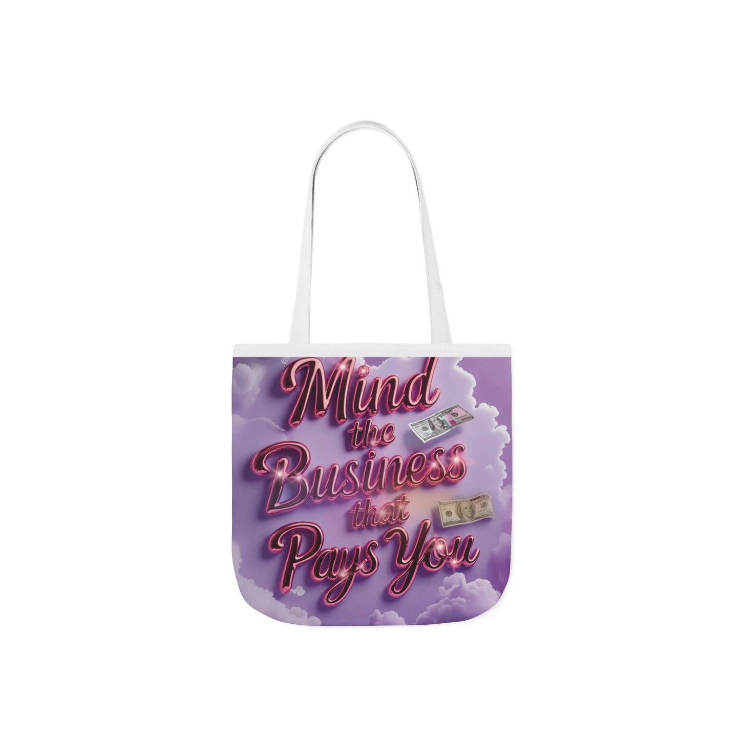 Stylish Canvas Tote Bag with 5-Color Straps - Mind the Business That Pays You, Eco-Friendly Shopping, Gift for Her, Trendy Bag, [...]