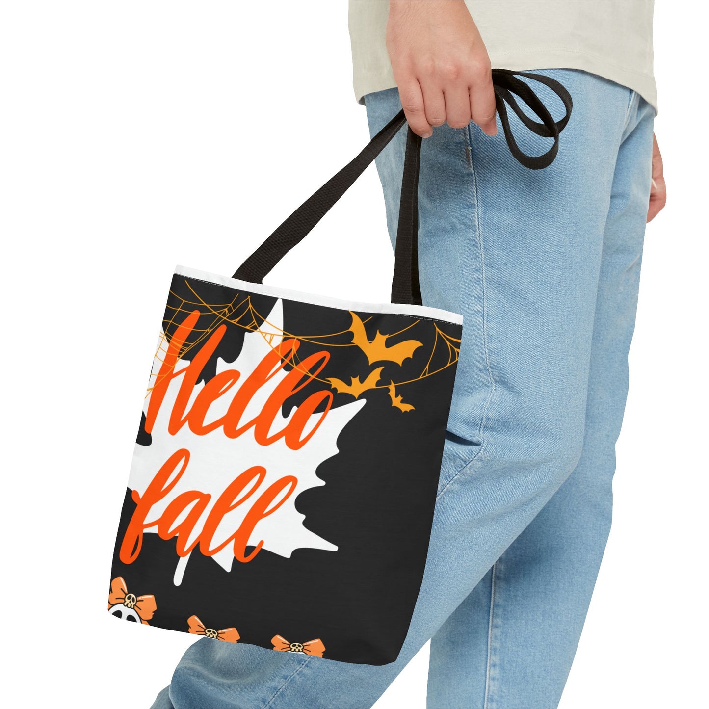 Autumn-Themed Tote Bag, Hello Fall, Perfect for Halloween, Thanksgiving, Everyday Use, Eco-Friendly Carryall