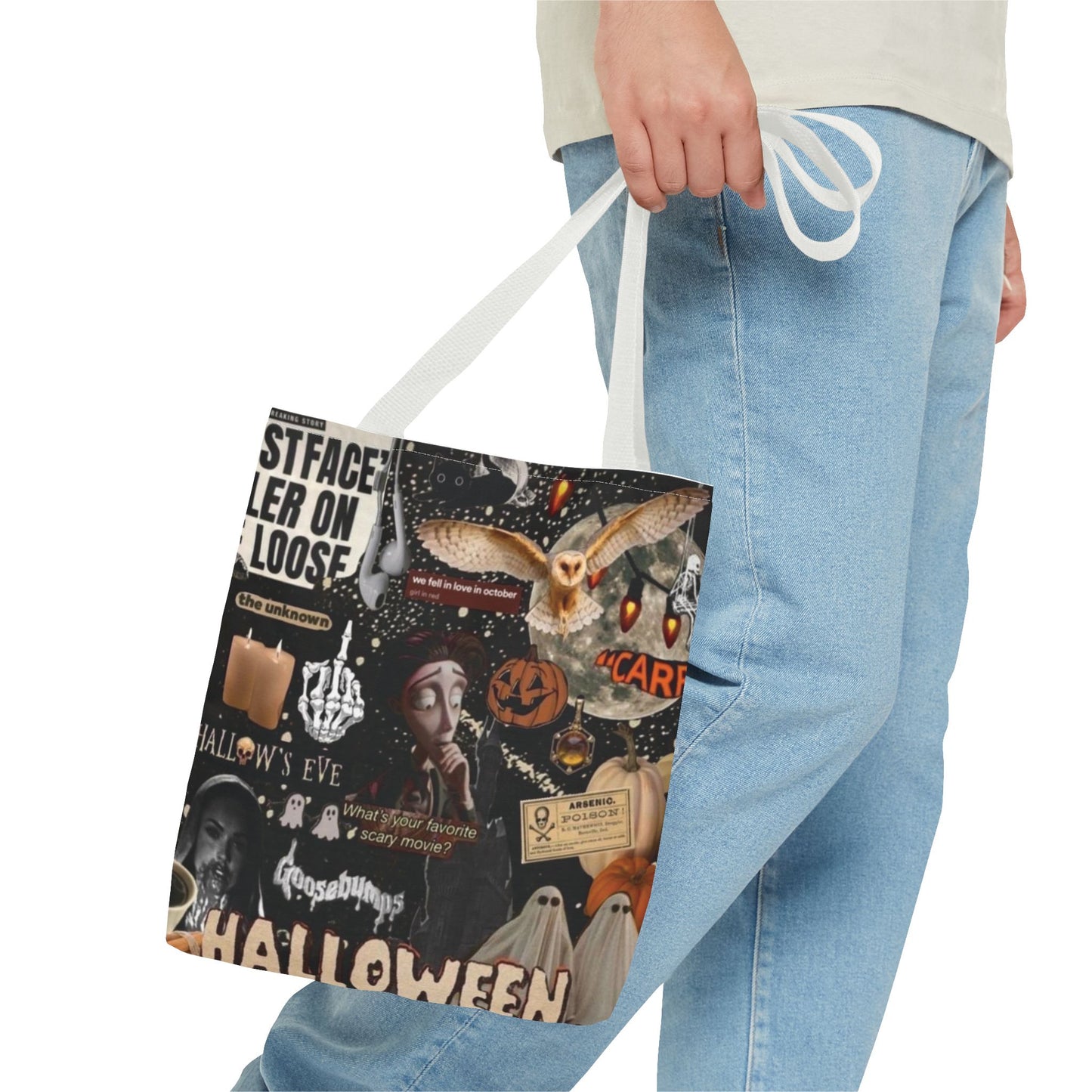 Halloween Tote Bag, Spooky Vibes, Trick or Treat, Autumn Accessory, Perfect for Halloween Decor, Fall Festivals, Gift for Witch Lovers