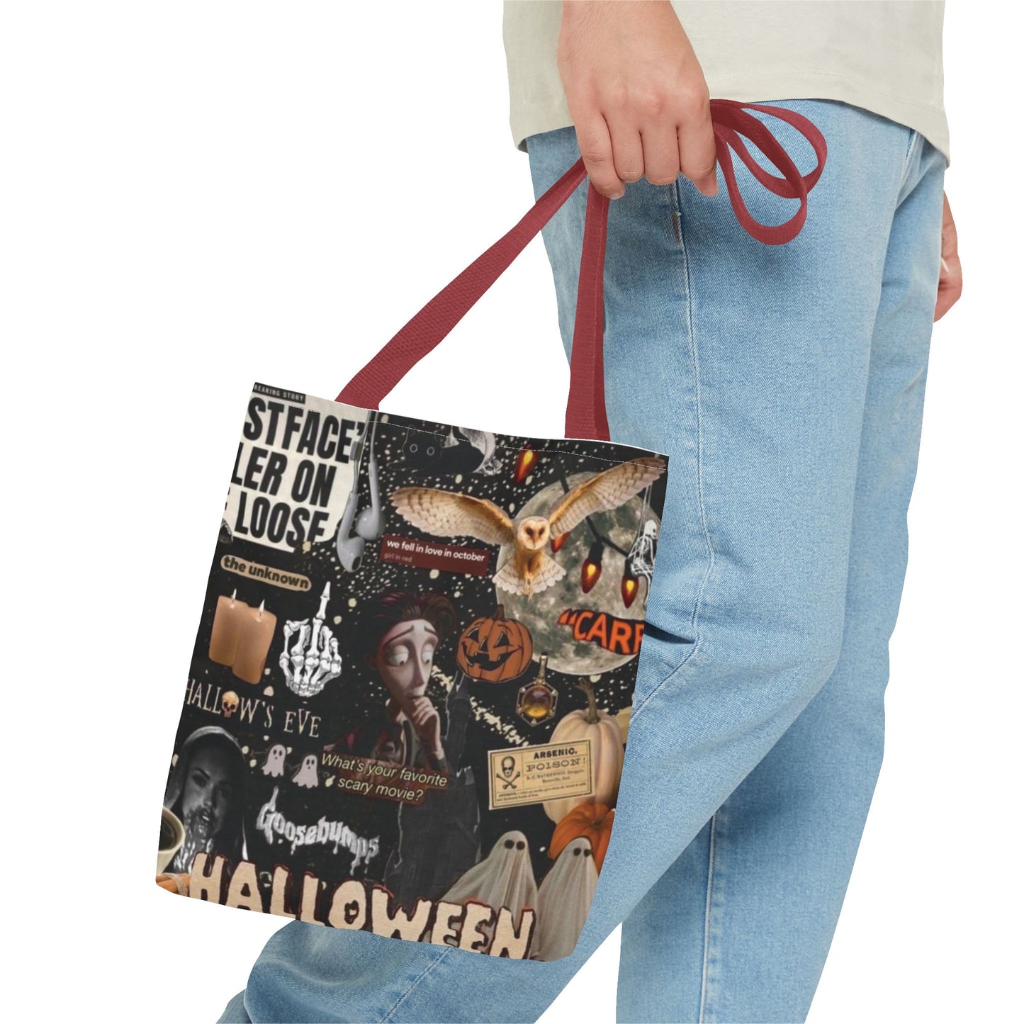Halloween Tote Bag, Spooky Vibes, Trick or Treat, Autumn Accessory, Perfect for Halloween Decor, Fall Festivals, Gift for Witch Lovers