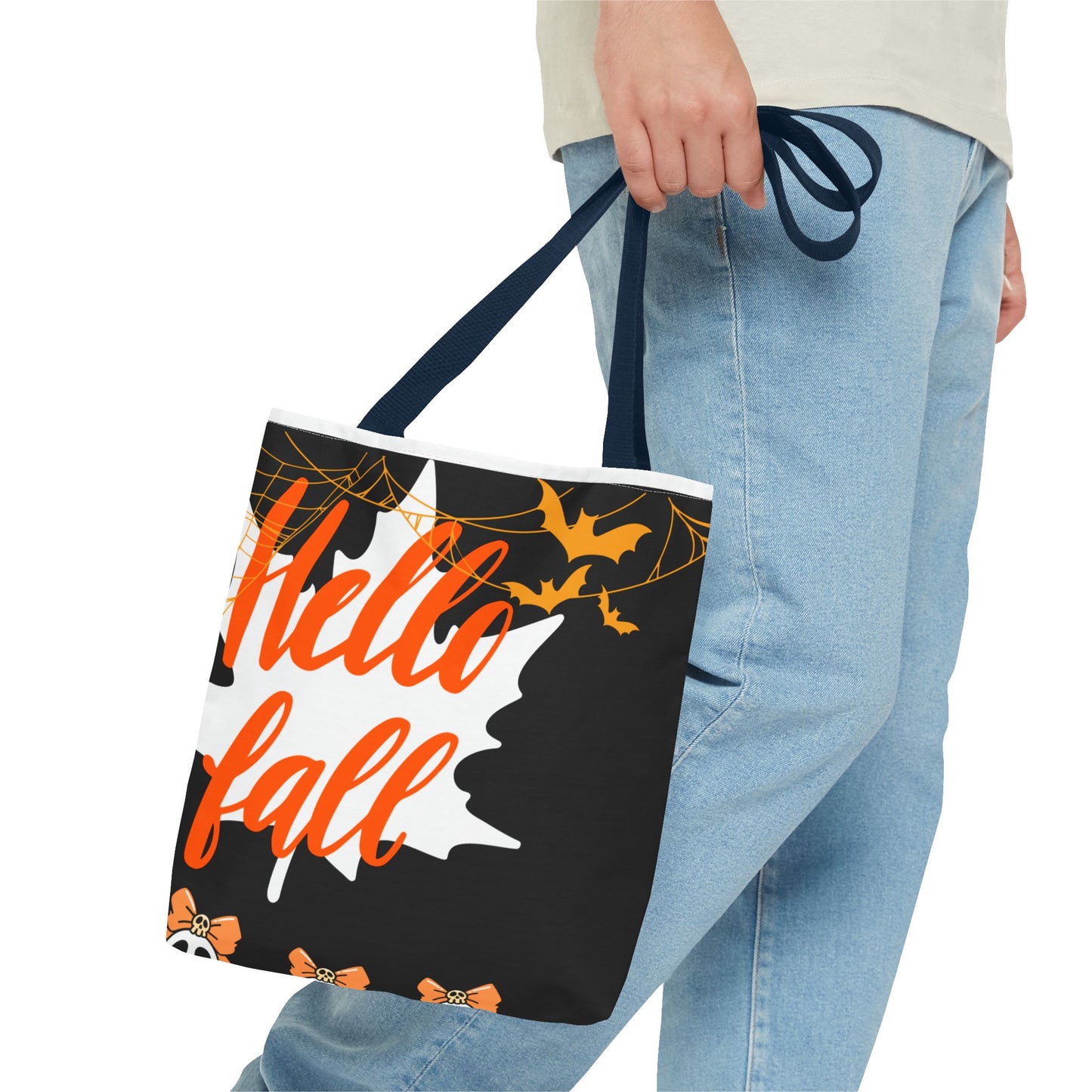 Autumn-Themed Tote Bag, Hello Fall, Perfect for Halloween, Thanksgiving, Everyday Use, Eco-Friendly Carryall